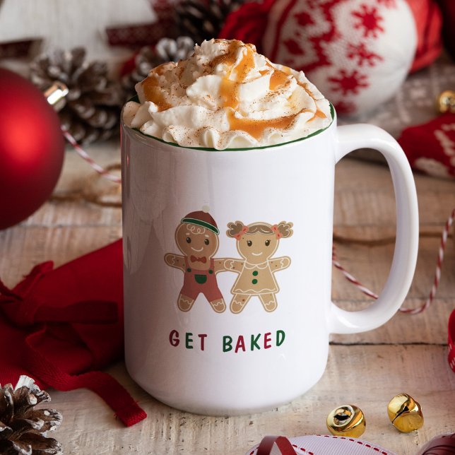 Spaß Weihnachten Sprichwort Baked Gingerbread Urla Zweifarbige Tasse (Von Creator hochgeladen)