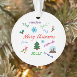 Spaß Weihnachten Word Cloud Design Ornament