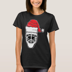 Spaß Weihnachts Hockey Goalie Maske Weihnachtsmann T-Shirt