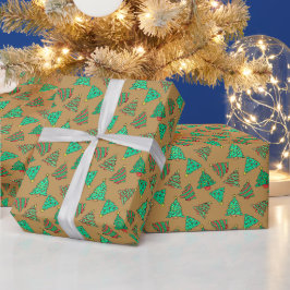 Spaß Weihnachtsbaumen | Golden Bronze Geschenkpapier