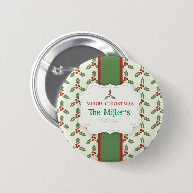 Spaß! Weihnachtsbutton - Personalisiert - Name hin Button (Vorne & Hinten)