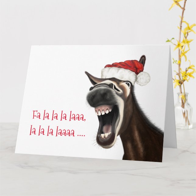 Spaß Weihnachtskarte, Singing Donkey Karte (Gelbe Blume)