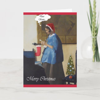 Spaß-Weihnachtskarte Vermeer Art Feiertagskarte