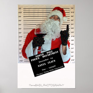 Spaß Weihnachtsmann im Polizeidienststelle-Plakat! Poster