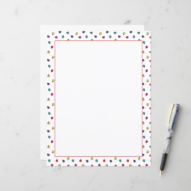 Spaß Weihnachtsschmuck Illustration Stationery (Vorderseite/Rückseite Beispiel)