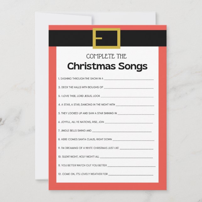 Spaß Weihnachtsspiel - Nicht bearbeitbar - Einladung (Vorderseite)