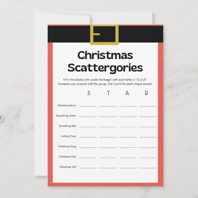 Spaß Weihnachtsspiel - Nicht bearbeitbar - Einladung (Vorderseite)