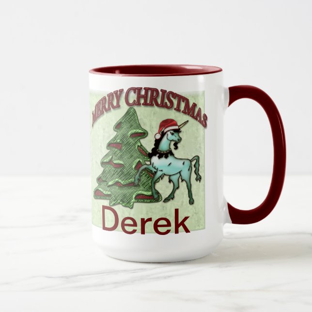 Spaß-Weihnachtsunicorn-Kaffee-Tasse Tasse (Rechts)
