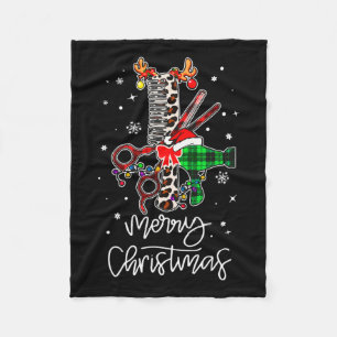 Spaß Werkzeug Friseur Barbier Frohe Weihnachten Ha Fleecedecke