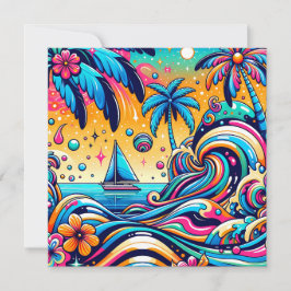 Spaß Whimsical Psychedelic Sailboat