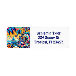 Spaß Whimsical Psychedelic Sailboat