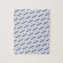 Spaß Wiederholung Name mit Sternen Blau & Grau