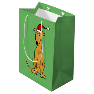 Spaß-Windhund-Hundeweihnachtsgeschenk-Tasche Mittlere Geschenktüte