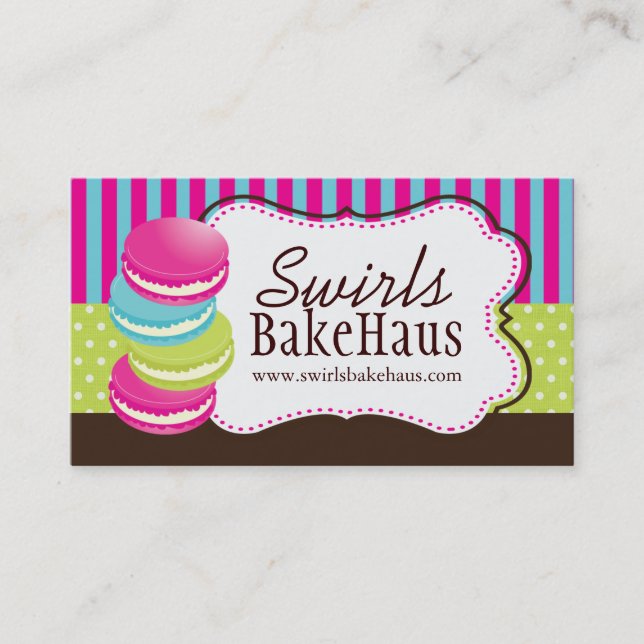 Spaß wunderliche Macarons Visitenkarten Visitenkarte (Vorderseite)