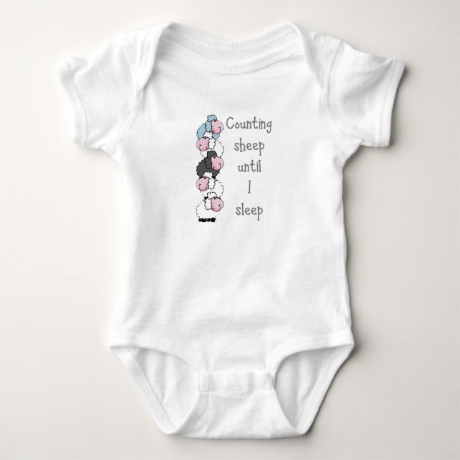 Spaß zählen Schafe bis ich schlafe Zitat Baby Strampler (Vorderseite)