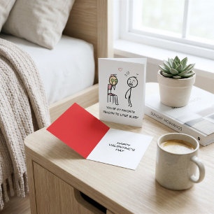 Spaß Zitat Stickman Facial Funny Valentinstag Karte
