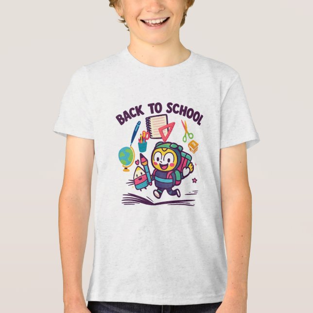 Spaß zum Schulbeginn Tri-Blend Shirt (Vorderseite)