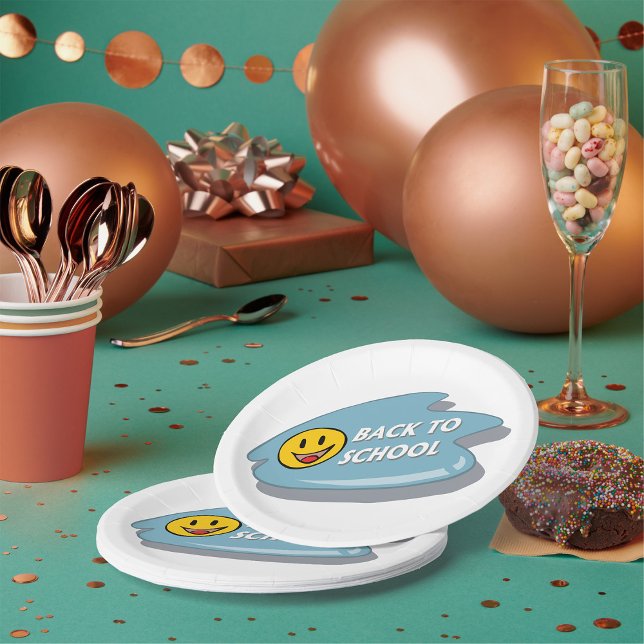 Spaß zurück zum Smiley der Schule Pappteller (Von Creator hochgeladen)