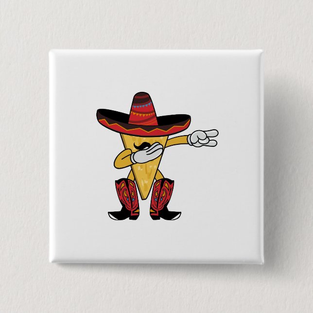 Spaßbetupfender Nacho Cinco De Mayo Taco-Chip Button (Vorderseite)