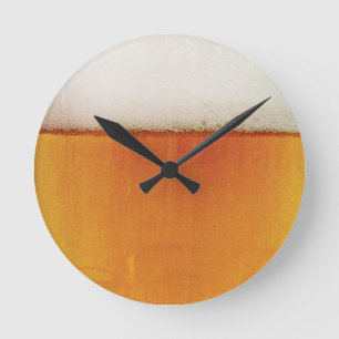Spaßbier Runde Wanduhr