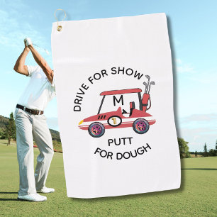 Spaßfahrt für die Show Rotes Cart Monogramm Golfhandtuch