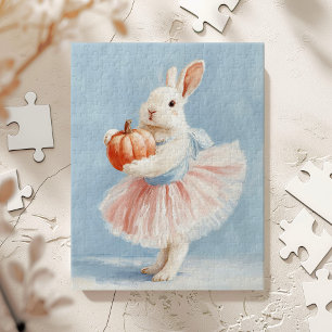 Spaßhafter Hase mit Herbstkürbis