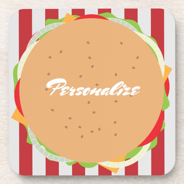 Spaßhamburger-Untersetzer Getränkeuntersetzer (Vorderseite)