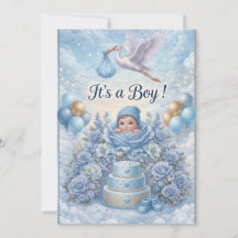 Spaßig - Es ist ein Junge Storch Baby Shower