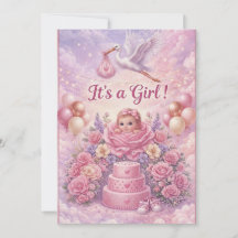 Spaßig Storch-Baby-Party für Mädchen
