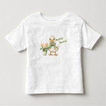 Spaßige Baby-Ente mit grüner Gingham-Karo-Schleife