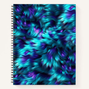 Spaßige blaue und violette Kunststoff-Monsterfell- Notizbuch