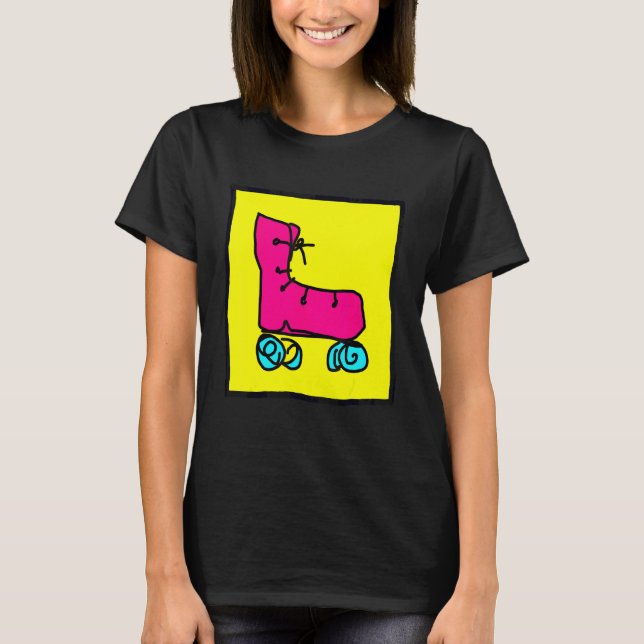 Spaßige Bunte Rollschuhe T-Shirt (Vorderseite)