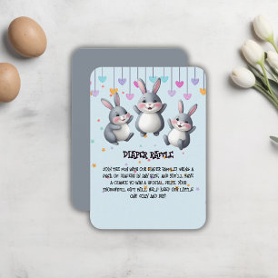Spaßige Bunte Süße Hüpfer Hase Baby Shower Begleitkarte