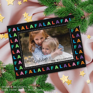 Spaßige farbenfrohe klassische FA LA LA LA Urlaubs Postkarte