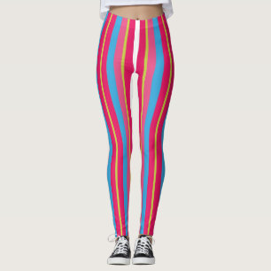 Spaßige farbenfrohe Mehrfachstreifen Leggings