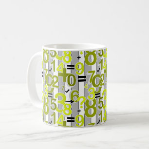 Spaßige farbenfrohe Rechenmathematik helles Retro- Kaffeetasse