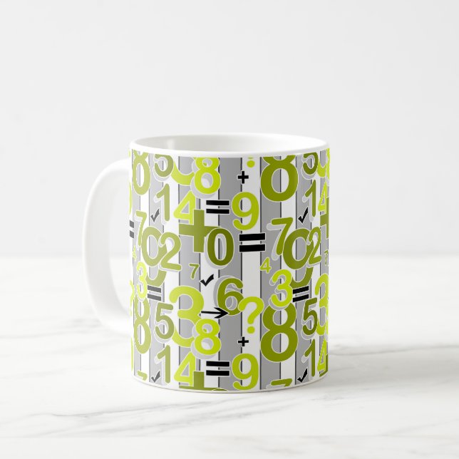 Spaßige farbenfrohe Rechenmathematik helles Retro- Kaffeetasse (Vorderseite Links)