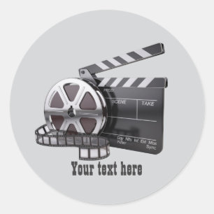 Spaßige Filmfans fügen Text hinzu  Runder Aufkleber