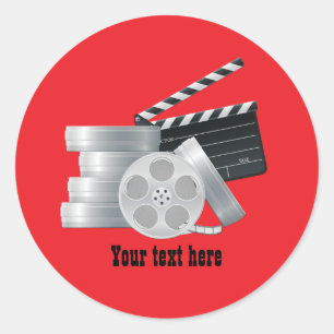 Spaßige Filmfans fügen Text hinzu Runder Aufkleber