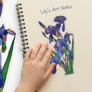 Spaßige Florale Wasserfarbe Iris Geschenk-Duo-Aufk Aufkleber
