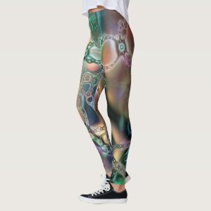 Spaßige fraktale Kunst geometrisches Muster farben Leggings