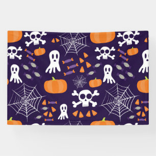 Spaßige gruselige Halloween-Figuren Banner