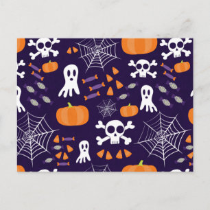 Spaßige gruselige Halloween-Figuren Postkarte
