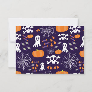 Spaßige gruselige Halloween-Figuren Save The Date