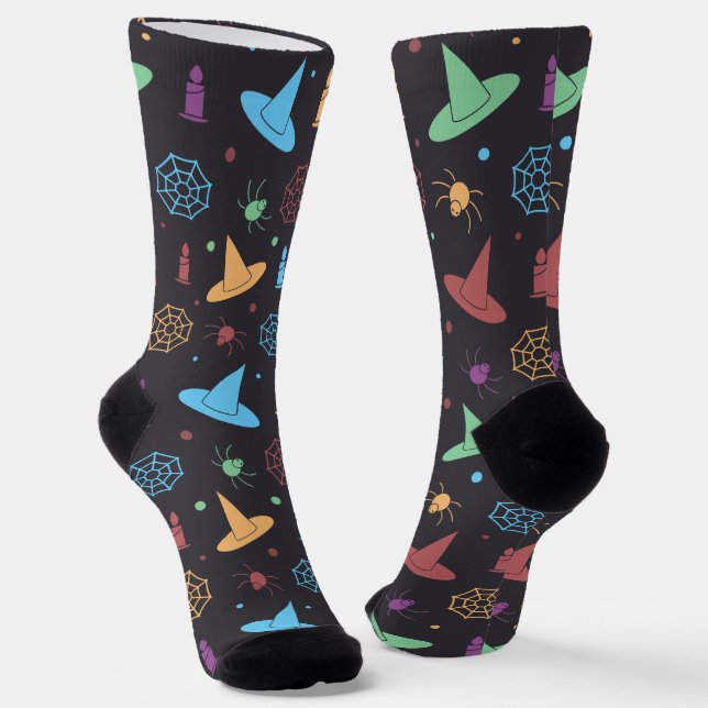 Spaßige Halloween-Grafikmuster  Socken (Gewinkelt)