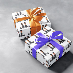 Spaßige Halloween-Hexen-Füße-Schuhe-Socken Geschenkpapier