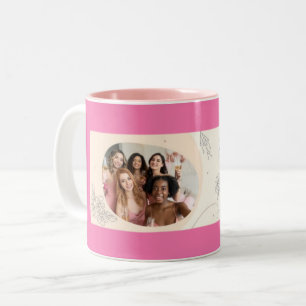 Spaßige handgezeichnete Junggesellinnenabschied-Ta Zweifarbige Tasse