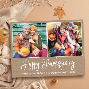 Spaßige Kalligrafie 2 Foto Kraft Thanksgiving Postkarte