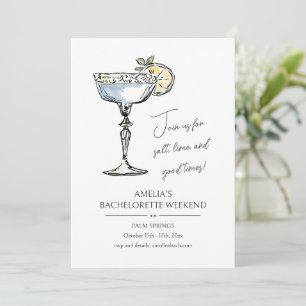 Spaßige Margarita-Cocktail-Wochenend-Junggesellinn Einladung