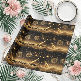 Spaßige Mitternachts-Gold-Champagner-Träume Frohes Geschenkpapier